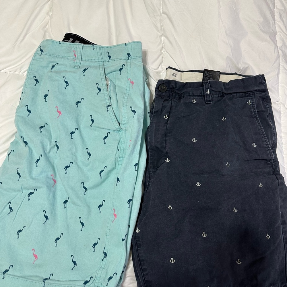 BUNDLE: H&M Anchor Print Shorts and Flamingo Print Shorts